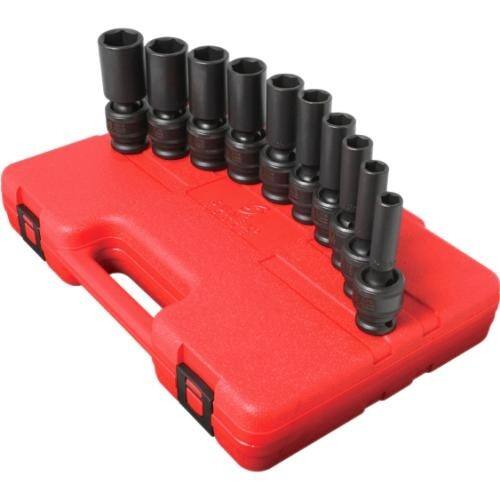 Front Standard. Sunex Tools - 1/2" Dr. 10 Pc. SAE Universal Deep Impact Socket Set.