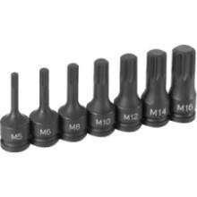 Front Large. Grey Pneumatic - 3/8'' Drive Triple Square Driver Set.