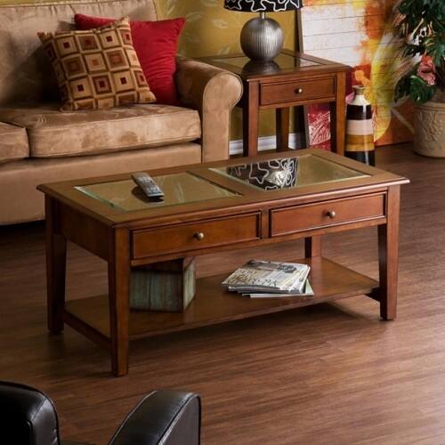 Front Standard. SEI - Panorama Cocktail Table- Walnut.