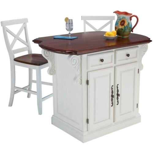 Front Standard. Home Styles - Traditions Kitchen Island with Optional Stools- & Cherry.