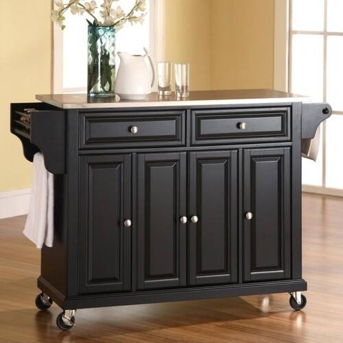 Front Standard. Crosley Furniture - Stainless Steel Top Kitchen Cart/Island.