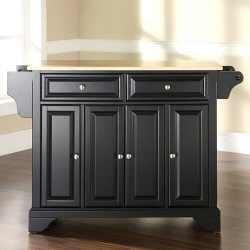 Front Standard. Crosley Furniture - LaFayette Natural Wood Top Kitchen Island.