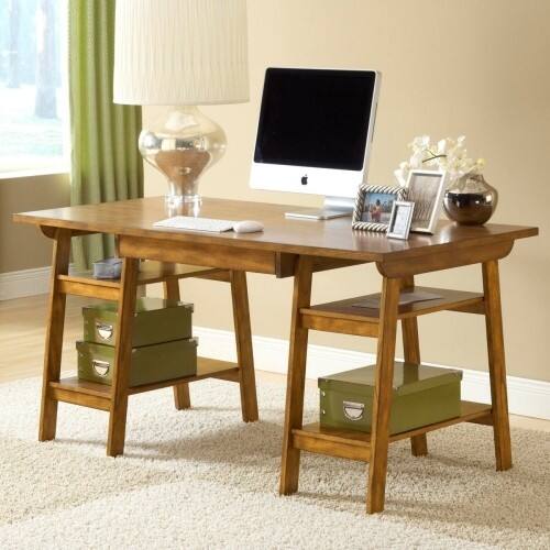 Front Standard. Hillsdale - Hillsdale Park Glen Desk - Medium Oak.