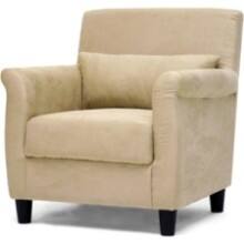 Front Large. Baxton Studios - Caramac Microfiber Accent Chair - Tan.