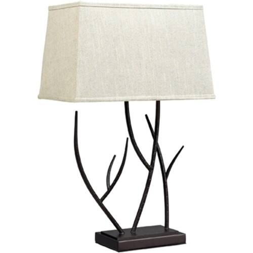 Front Standard. Dimond Lighting - Dimond Winter Harbor Hammered Iron Table Lamp D2209.