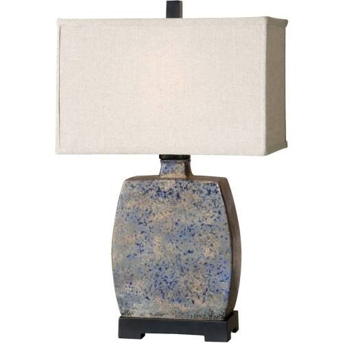 Front Standard. Uttermost - 26804-1 Brinson Table Lamp - 10W in. Distressed Blue Glaze.