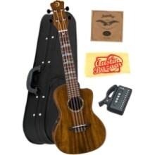 Front Large. Luna Guitar - Bundle High Tide Koa Concert Ukulele.