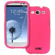 Front Large. Empire - Hard Rubberized Shell Case for Samsung Galaxy S III / S3 - Hot Pink.
