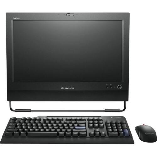 Front Standard. Lenovo - 20" ThinkCentre All-in-One Computer - 8 GB Memory and 160 GB Solid State Drive - Business Black.