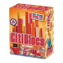 Front Large. Citiblocs - 50PC Hot Colors Building Set - Orange, Pink, Red, Yellow.