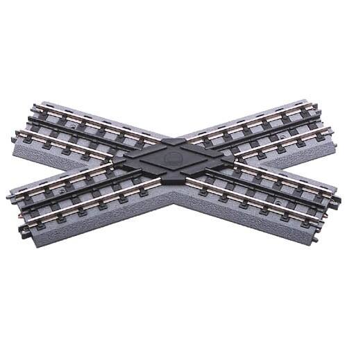 Front Standard. M.T.H. Electric Trains - RealTrax - 45 Degree Crossover Track - Silver.