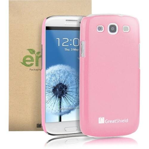 Front Standard. Fosmon - TPU+PC+PU+Diamond Unique Design Case for Samsung Galaxy S III - Pink, White.