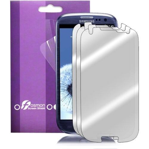 Front Standard. Fosmon - Mirror LCD Screen Protector Film Guard for the Samsung Galaxy S III S3 - 3 Pack.