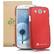 Front Standard. GreatShield - Guardian HQ Series Slim Fit Hard Case for Samsung Galaxy S III S3 - Metallic Red.