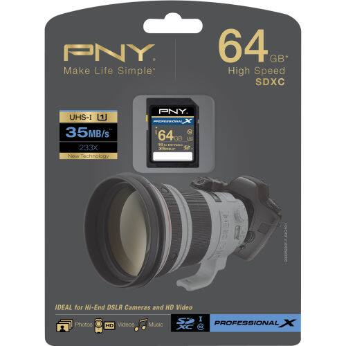 Front Standard. PNY - Professional X 64 GB Secure Digital Extended Capacity (SDXC) - 1 Card/1 Pack.