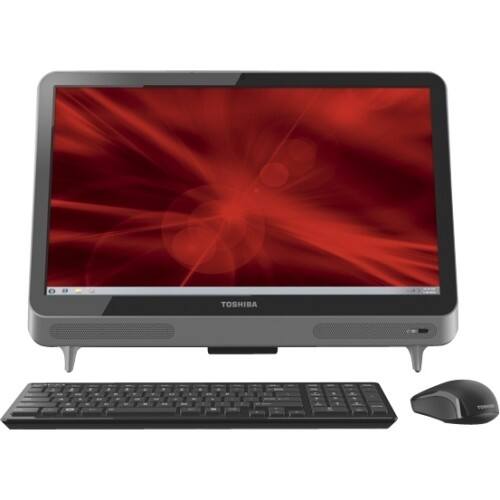 Front Standard. Toshiba - 23" Touchscreen All-in-One Computer - 16 GB Memory - 2 TB Hard Drive - Silver.
