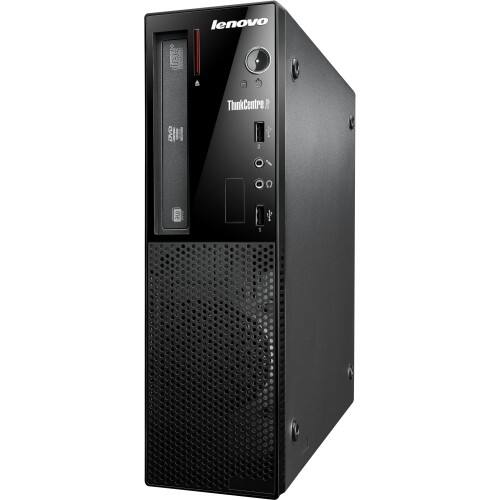 Front Standard. Lenovo - ThinkCentre Edge Desktop Computer - 4 GB Memory - 500 GB Hard Drive - Glossy Black.