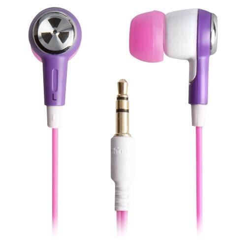 Front Standard. iFrogz - EarPollution Ozone Binaural Earphone - Pink, White.