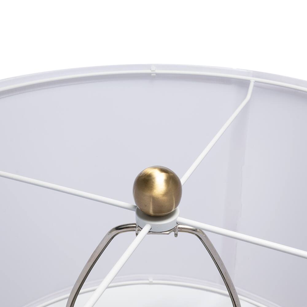 Alt View 4. Dexmalle - Dexmalle-Table Lamp with White Drum Shade- Gold Geode Shaped.