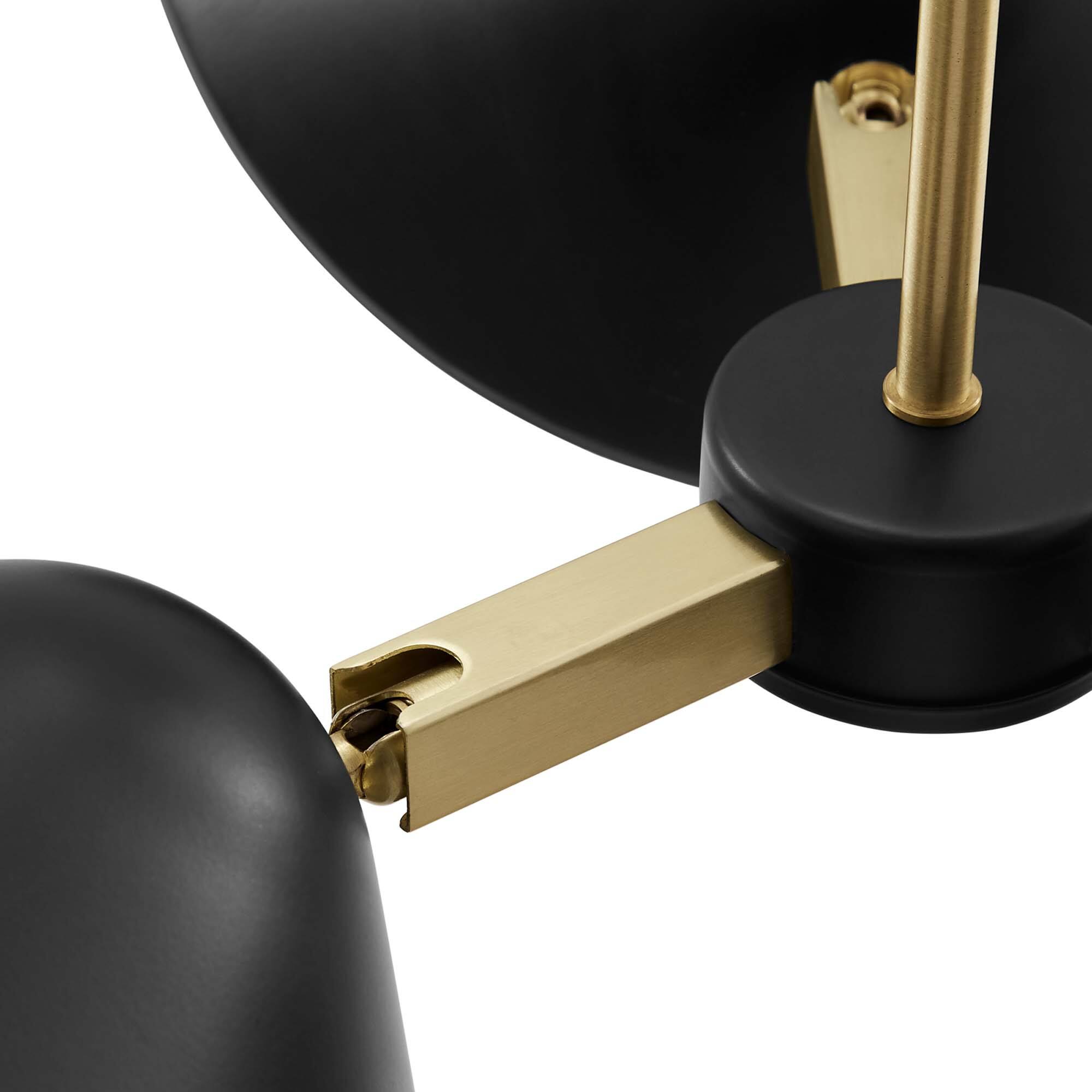 Alt View 5. Modway - Journey 3-Light 3" Arm Pendant by Modway - Black.