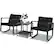 Angle. Costway - 3PCS Patio Rattan Furniture Set Rocking Chairs Cushioned Sofa - Black.