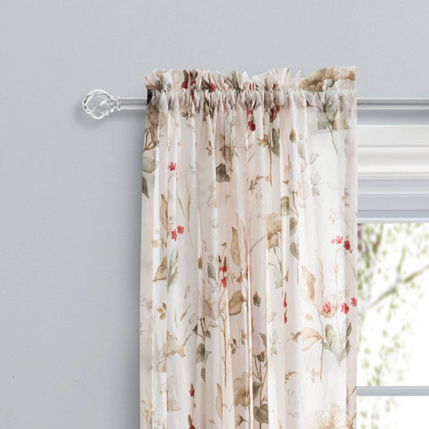 Angle. Ellis Curtain - Ellis Curtain Sophia Rod Pocket Tailored Panel - 48x63" Multi - Multi.