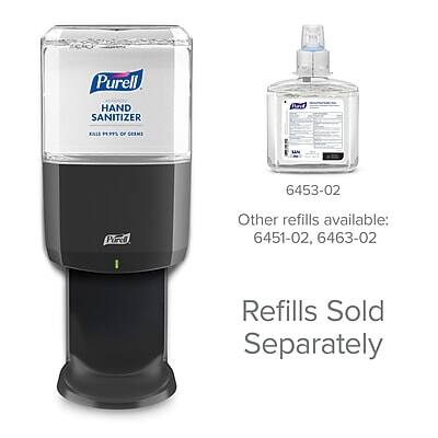 Purell HAND SANITIZER  
KILLS 99.99% OF GERMS  

6453-02  

Other refills available: 6451-02, 6463-02  

Refills Sold Separately
