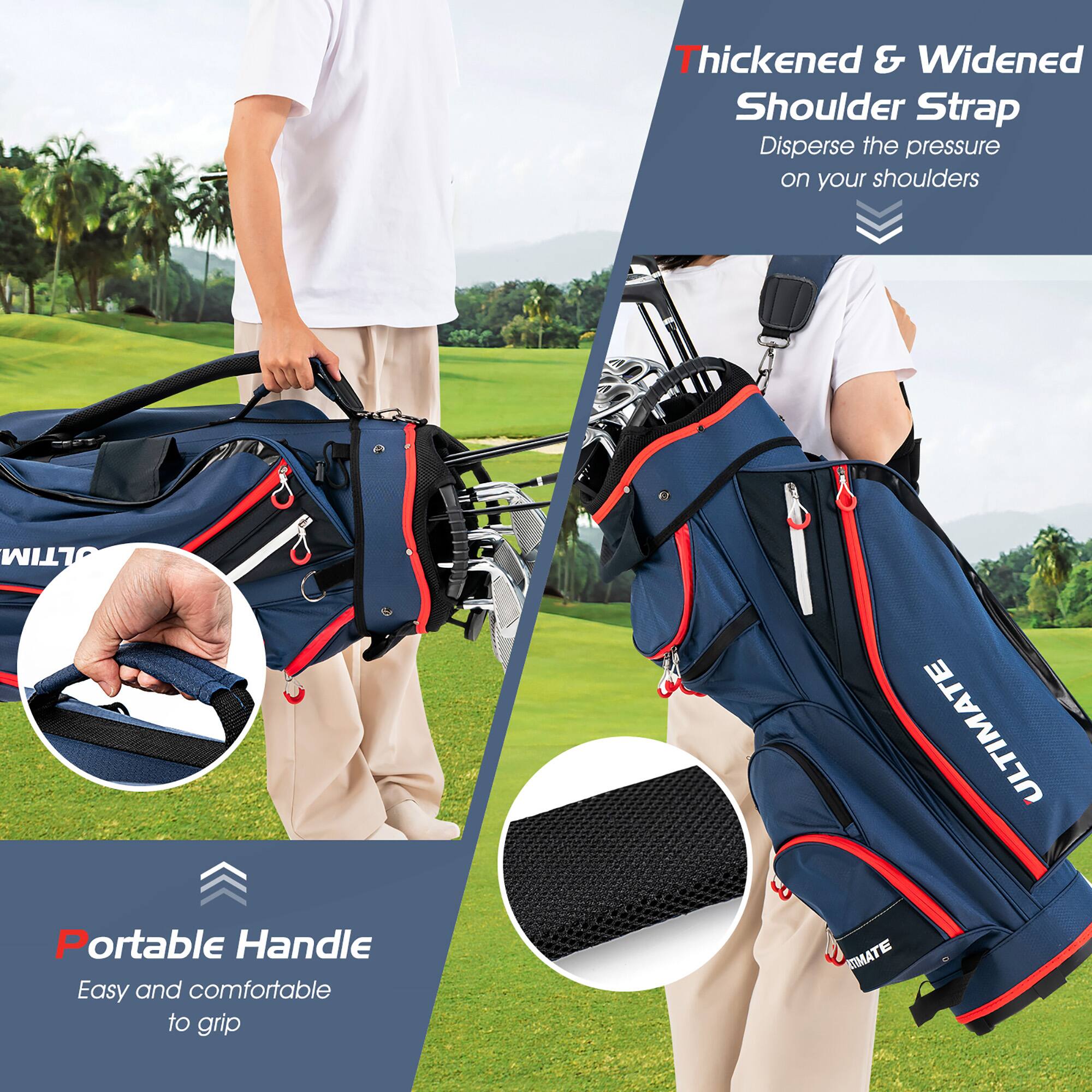 Thickened & Widened Shoulder Strap  
Disperse the pressure on your shoulders  

Portable Handle  
Easy and comfortable to grip