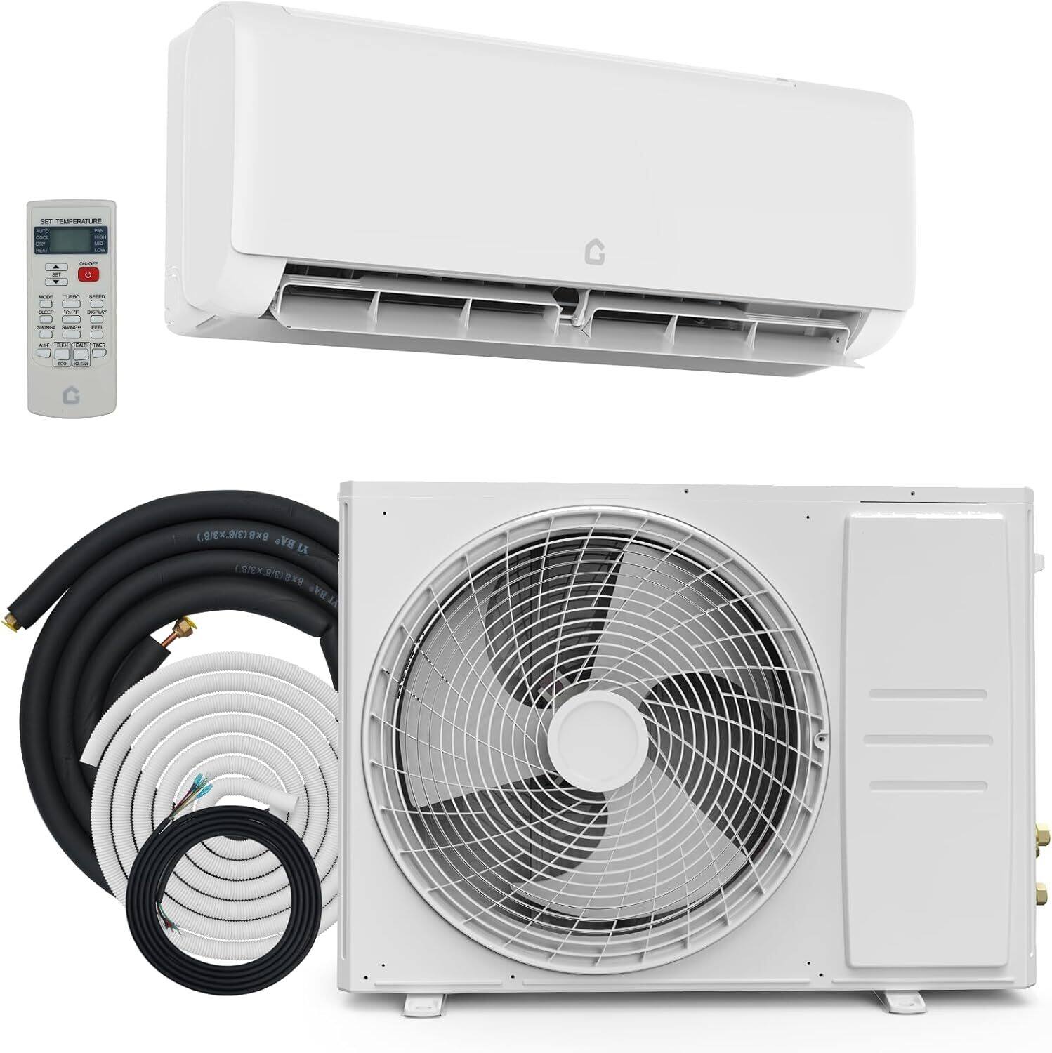 Front. Acekool - 21 SEER2  24000BTU 230V Mini Split Air Conditioner, Up to 1500 Sq.Ft - White.