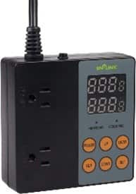 BN-LINK - Digital Temperature Controller, 2-Stage Outlet Thermostat for Reptiles, Aquarium, Homebrew, °C/°F, 15A/1875W - Black
