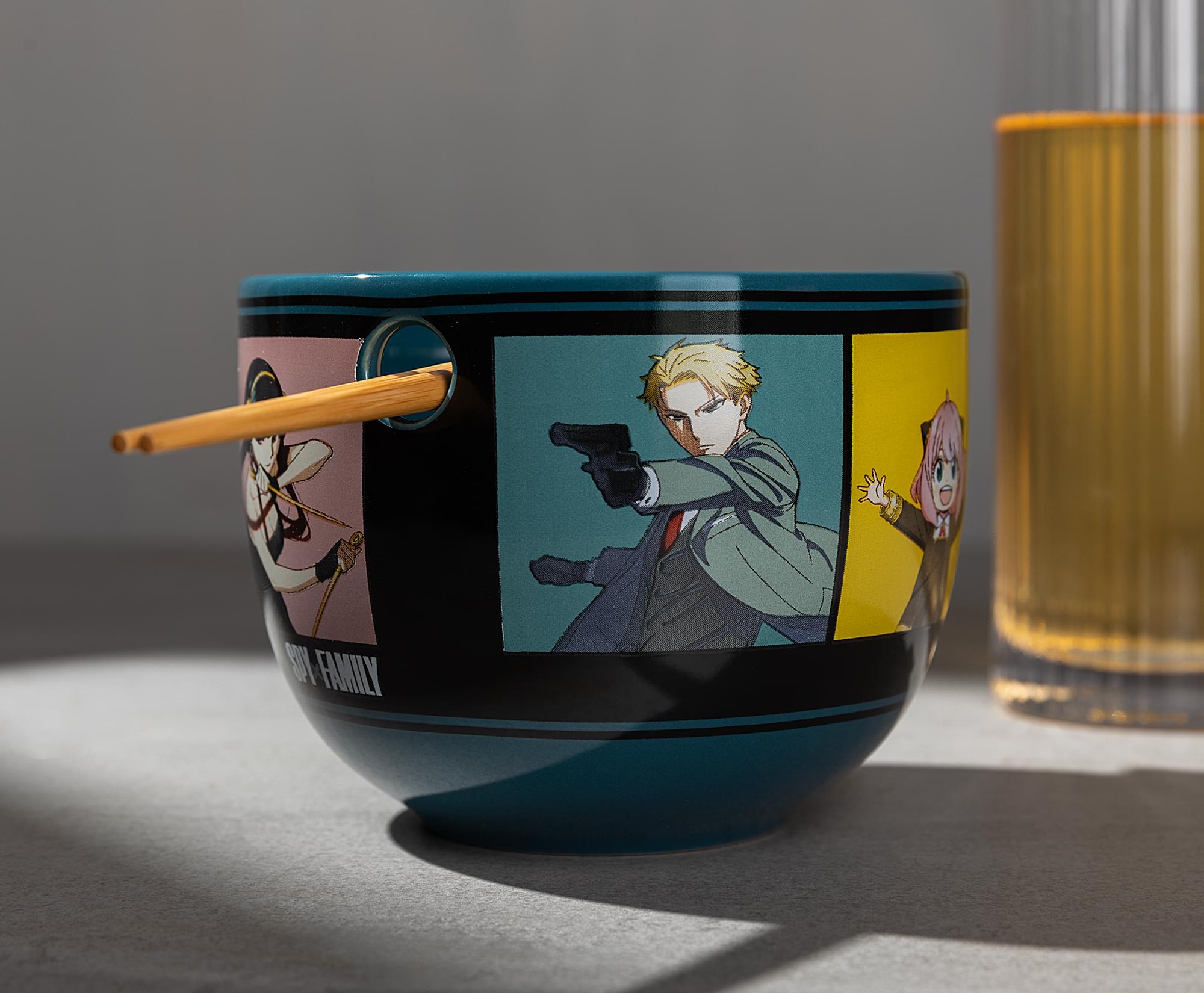 Alt View 4. Silver Buffalo - Spy x Family Character Grid 20-Ounce Ceramic Ramen Bowl and Chopstick Set - Multi-Colored.