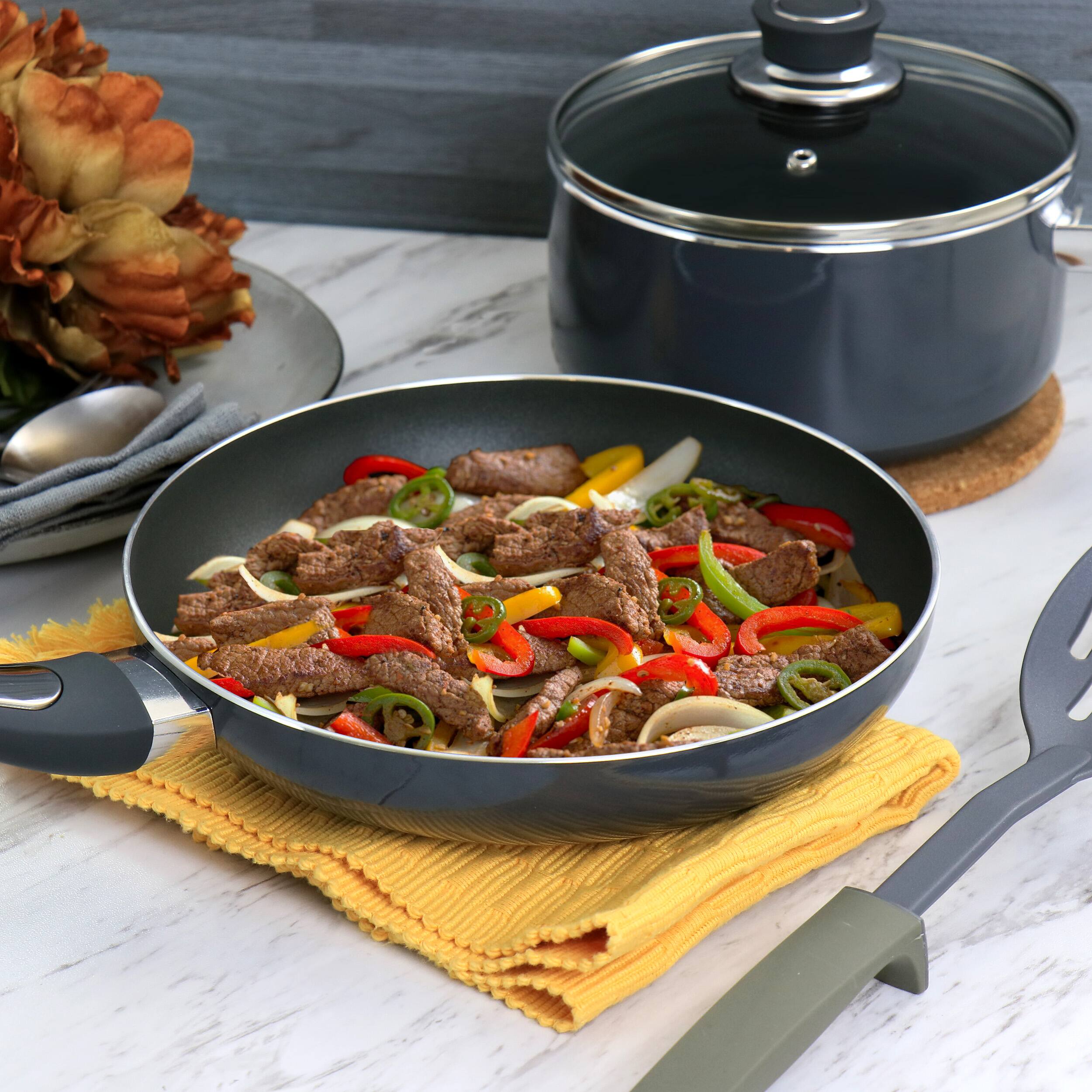 Alt View 8. Oster - Oster Legacy 8 Piece Aluminum Nonstick Cookware Set in Gray - Gray.