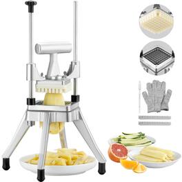 VEVOR - Commercial Vegetable Fruit Chopper 3/8″ Blade Heavy Duty Professional Food Dicer Kattex French Fry Cutter - Silver