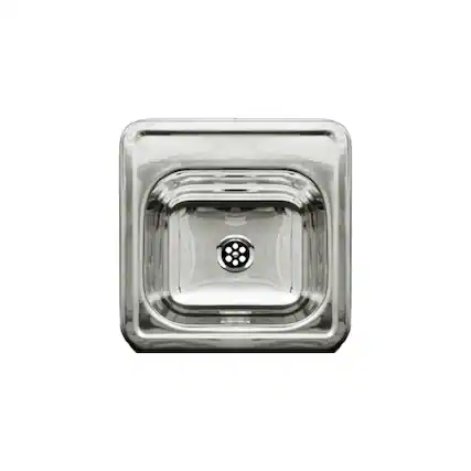 Front. Whitehaus - Decorative Square Drop-in Entertainment/Prep Sink with a Smooth Surface - Silver.