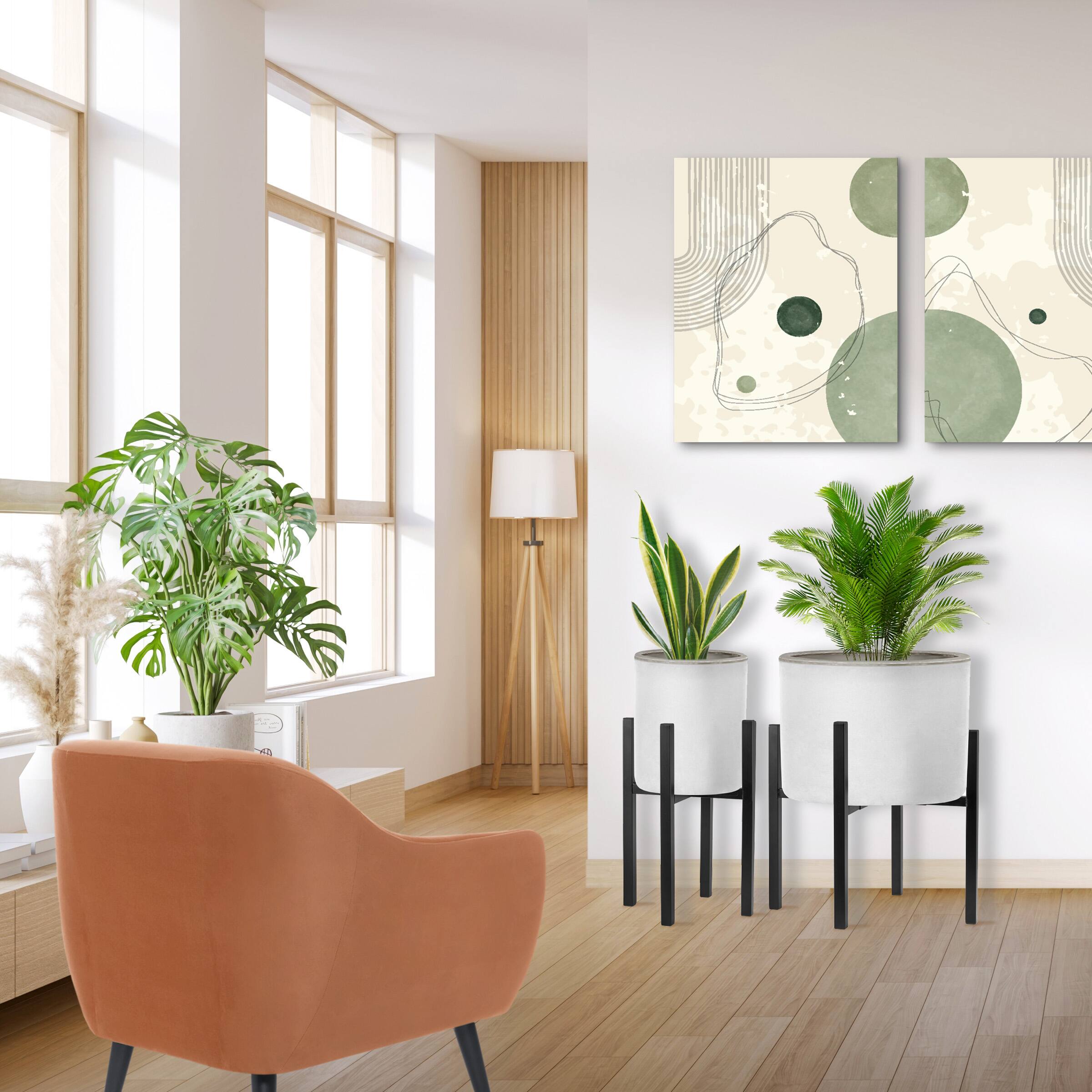 Alt View 3. Sorbus - Sorbus Adjustable Metal Plant Stand, Mid Century Style Flower Pot Holder, 10 to 16 Inches Planter Stand (Black, 2 Pk) - Brown.