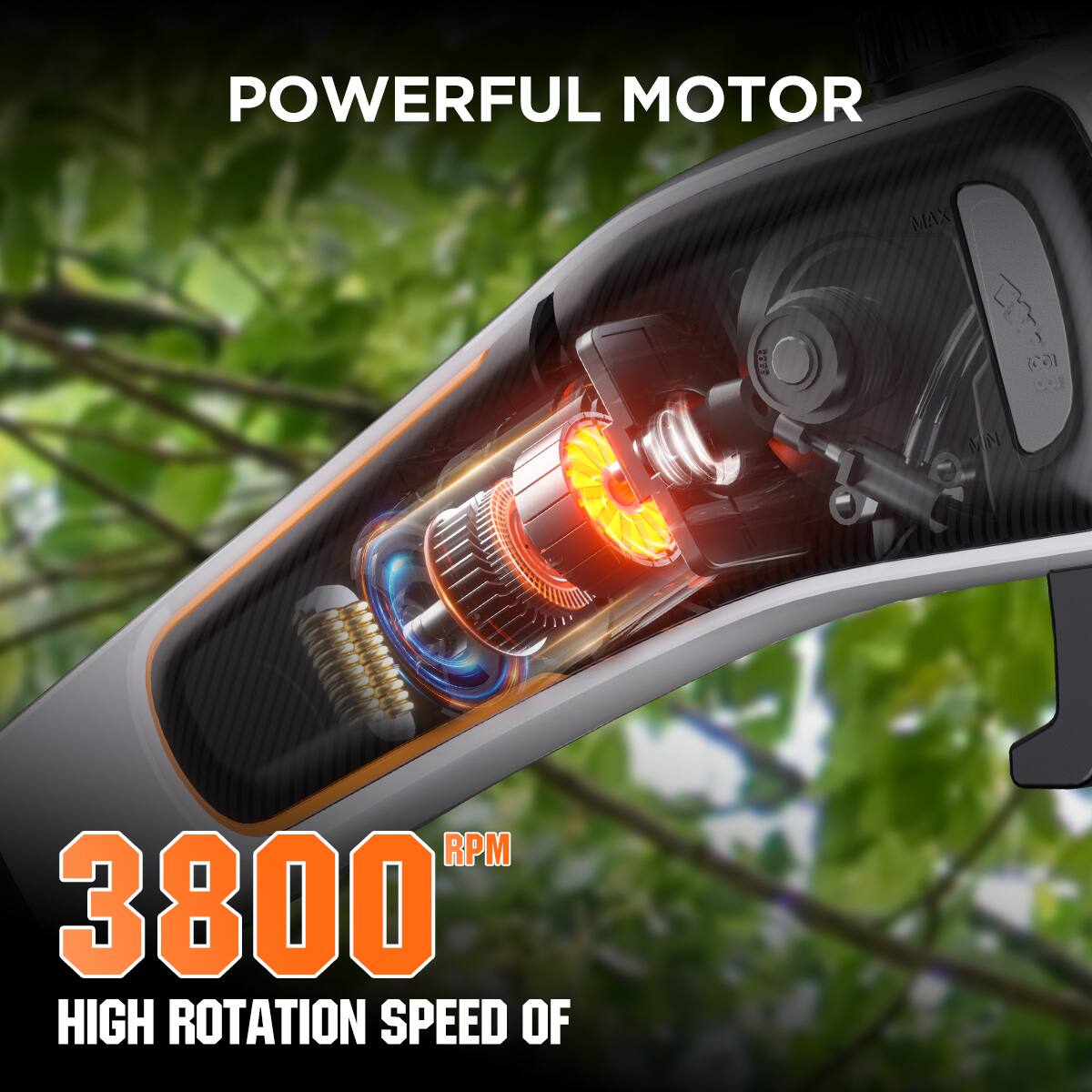 POWERFUL MOTOR 3800 HIGH ROTATION SPEED OF RPM MAX SRET (60) MN