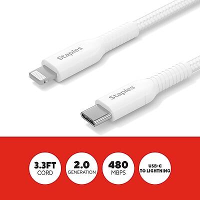 Staples 3.3FT 2.0 GENERATION 480 MBPS USB-C TO LIGHTNING
