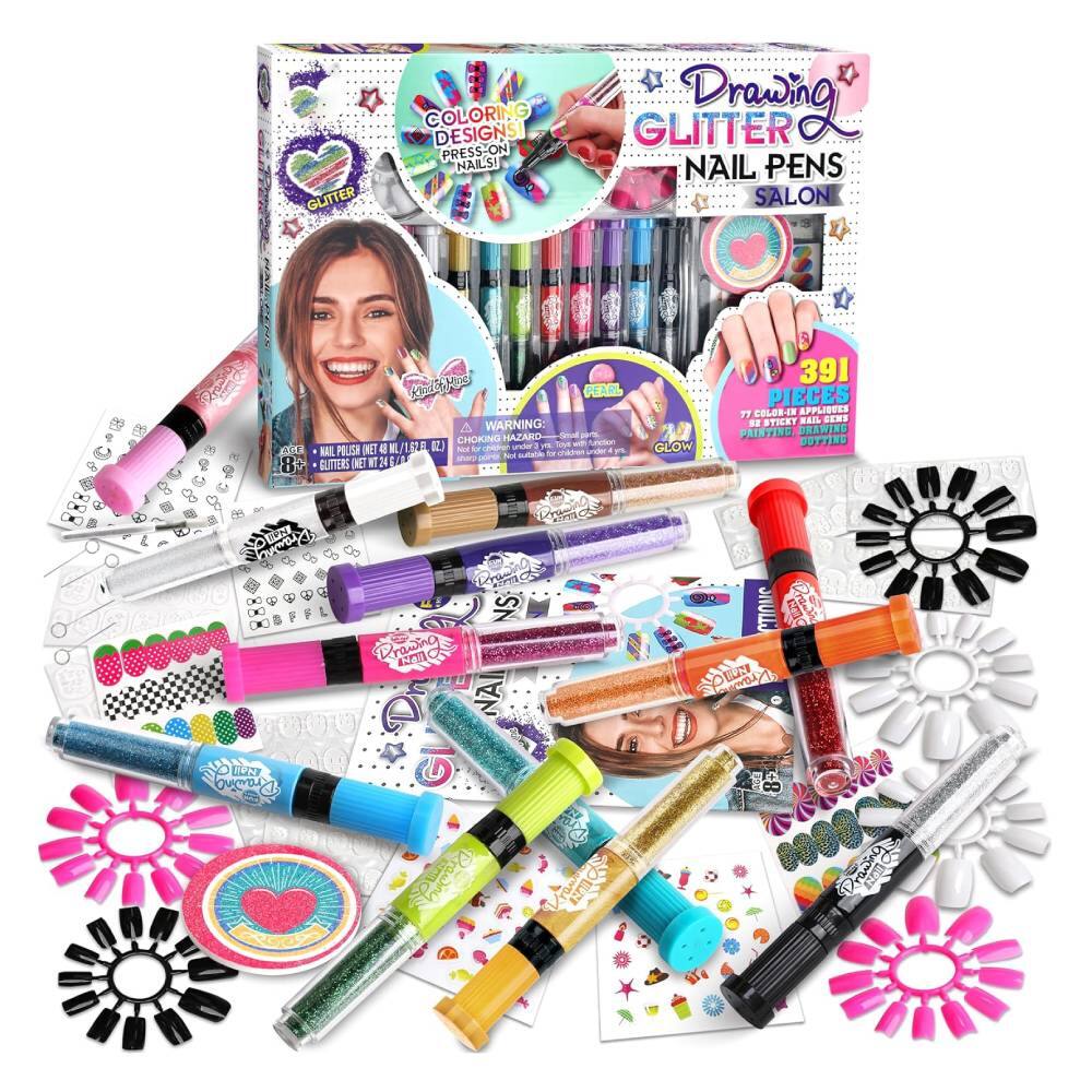 Drawing Glitter Nail Pens Salon

Coloring Designs! Press-On Nails! Glitter Nail Pens

391 Pieces
77 Color-Nail Designs
Painting Drawing Stickers

Warning: Choking Hazard - Small parts. Not for children under 3 years.

Nail Polish Net Wt. 46g/1.6oz
Nail Pens Net Wt. 46g/1.6oz

Glow

Pearl

Glitter

Drawing Glitter Nail Pens Salon

Coloring Designs! Press-On Nails! Glitter Nail Pens

391 Pieces
77 Color-Nail Designs
Painting Drawing Stickers

Warning: Choking Hazard - Small parts. Not for children under 3 years.

Nail Polish Net Wt. 46g/1.6oz
Nail Pens Net Wt. 46g/1.6oz

Glow

Pearl

Glitter
