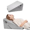 Front. VEVOR - Bed Wedge Pillow for Sleeping, Adjustable Orthopedic Bed Wedge, 25D High-Density Foam Filling & Soft Washable Cover - Light Gray.