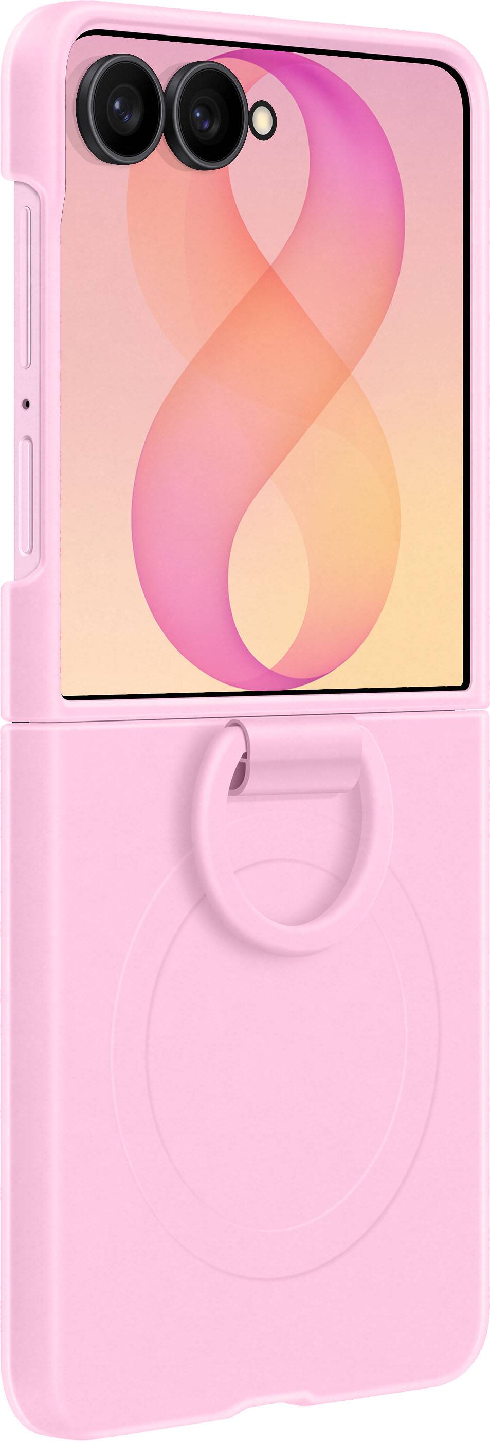 Alt View 4. Samsung - Galaxy Z Flip8 Silicone Ring Magnet Case - Pink.