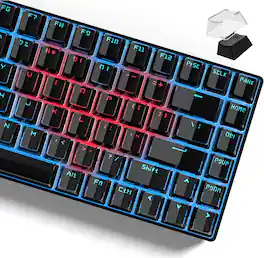 Womier - Jelly Keycaps, Crystal Shine Through Custom Key caps Set for 61/68/84/87/98/100 Cherry Gateron MX Mechanical Keyboard - Black-130 Keys