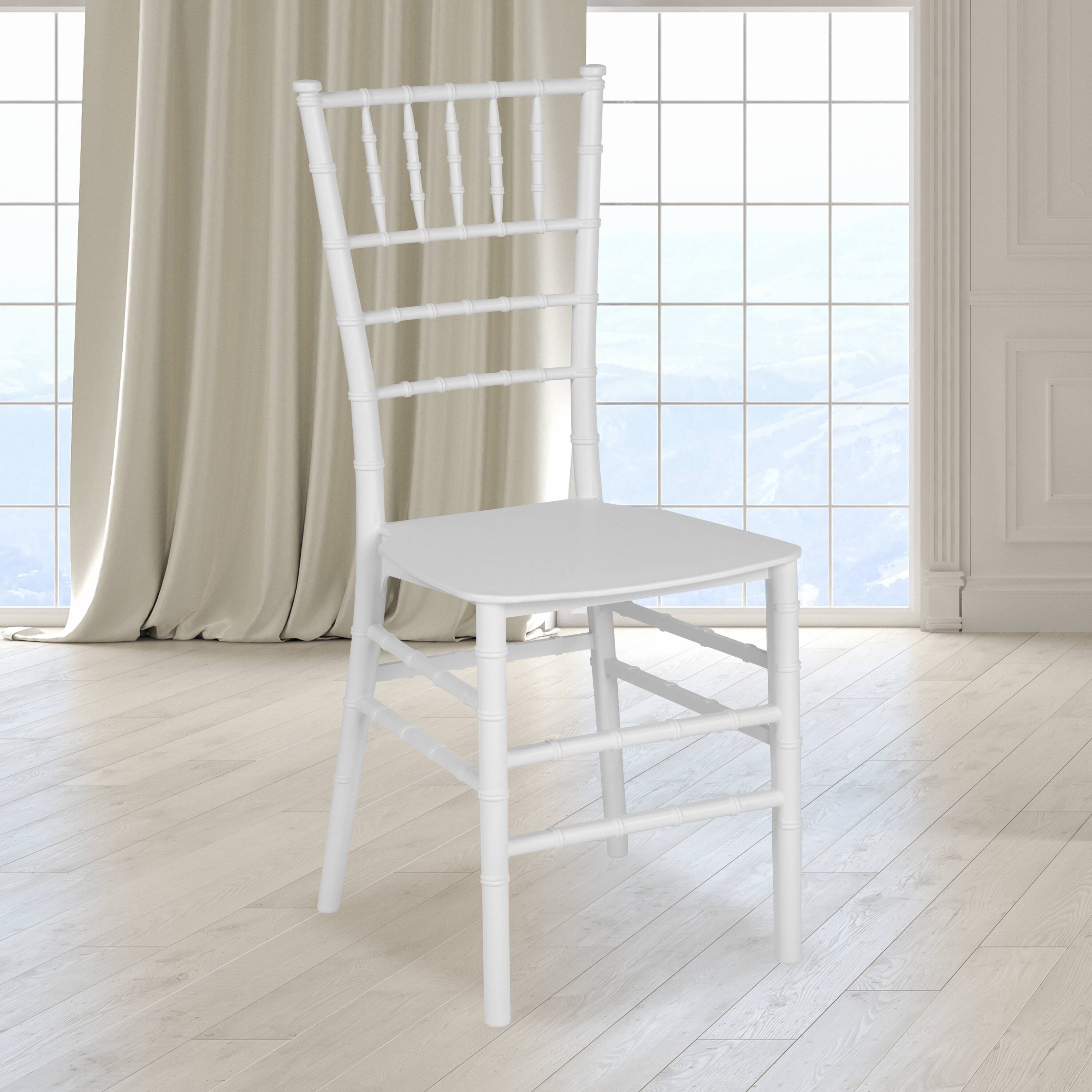 Alt View 1. Emma + Oliver - Resin Stacking Dining Chiavari Chair - White.