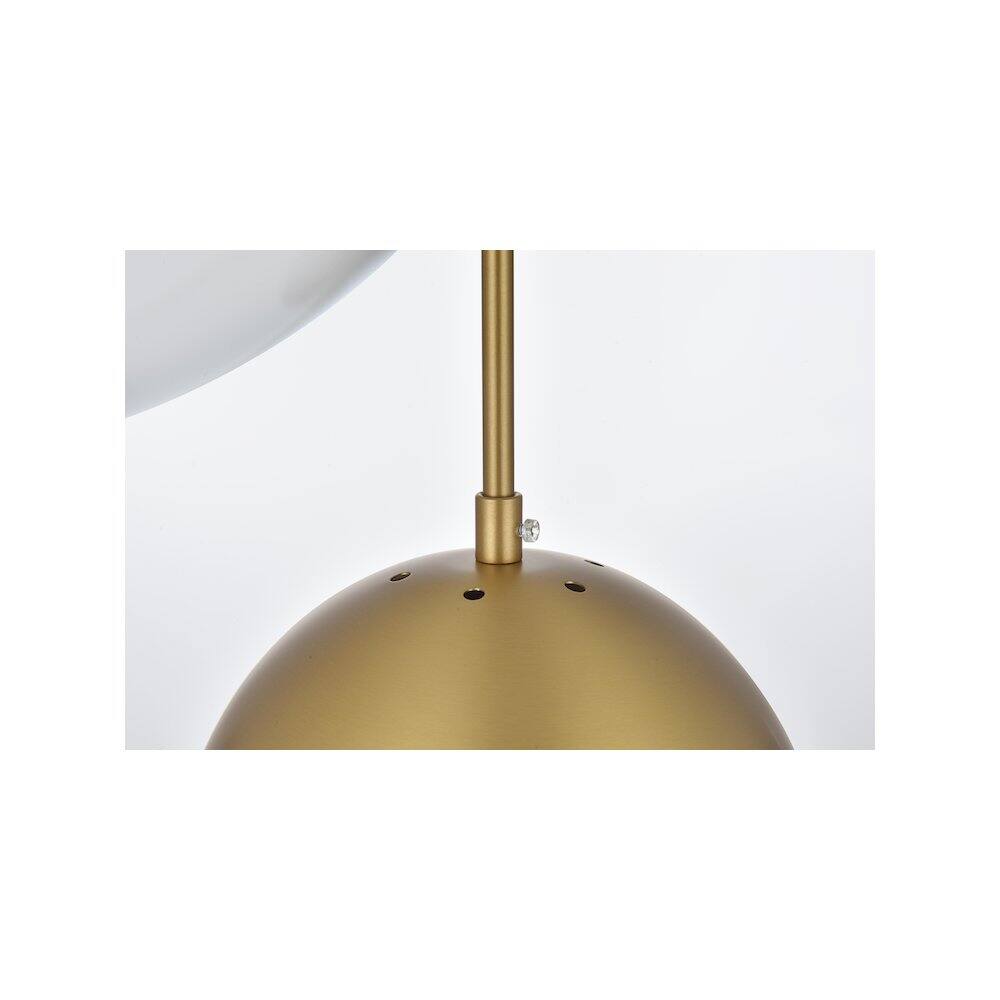 Alt View 3. Living District - Eclipse 18 Inch Pendant Frosted White Shade in Satin Gold - Satin Gold And Frosted White.