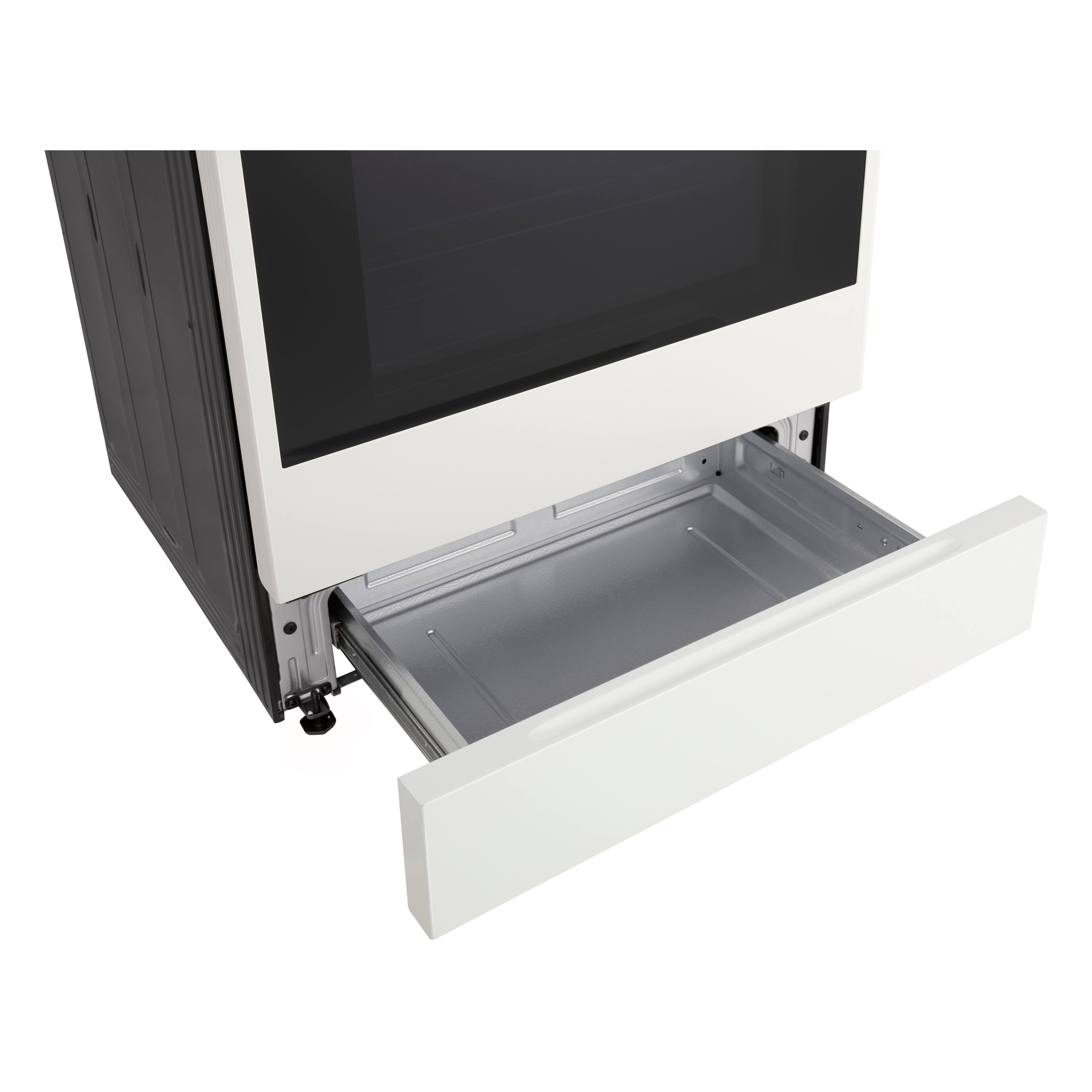 Alt View 15. LG - SIGNATURE 30-in Wide 6.3 Cu. Ft. Slide-In Electric Induction Convection Smart Range w EasyClean, 6.8-in Color LCD Screen - Essence White.