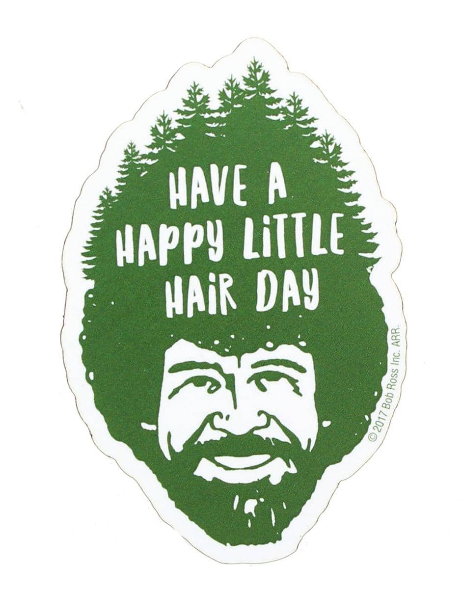 NMR Distribution - Bob Ross 3" Funky Chunky Magnet: "Happy Little Hair Day" - Green