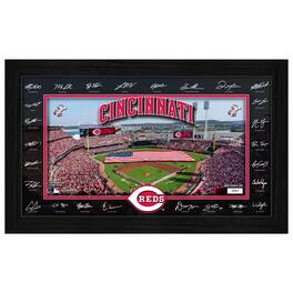 Highland Mint - Cincinnati Reds 12" x 20" 2026 Signature Field Photograph - Facsimile Signatures - Multicolor