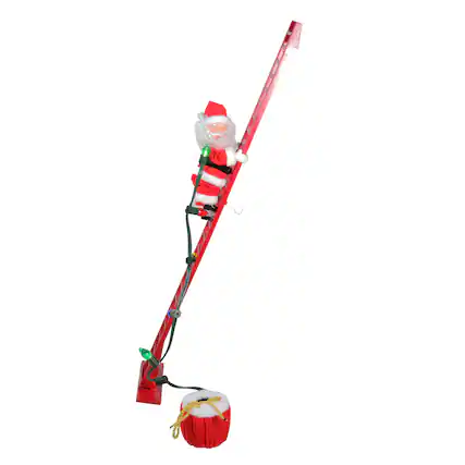 Front. Mr. Christmas - Mr Christmas Animated and Musical Climbing Santa with Light Strand - Red.
