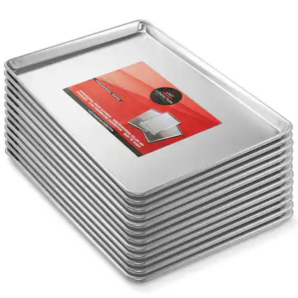 PROFESSIONAL PREMIUM BAKING SHEETS SERIES QUALITY GRADE ALL ROLLED TO LED CLEAN RIM CONFECTION LASTCONFECTION.COM www.REINFORCED EAST