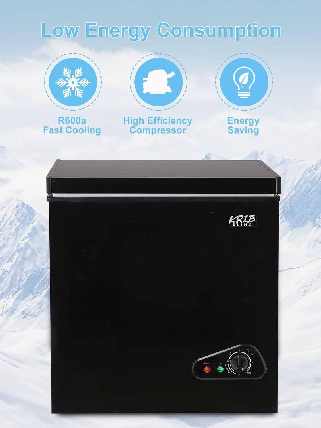 【chifuee.】 CheryLife 2.83 Cu.Ft Mini Chest Freezer 7 Gears Temperature