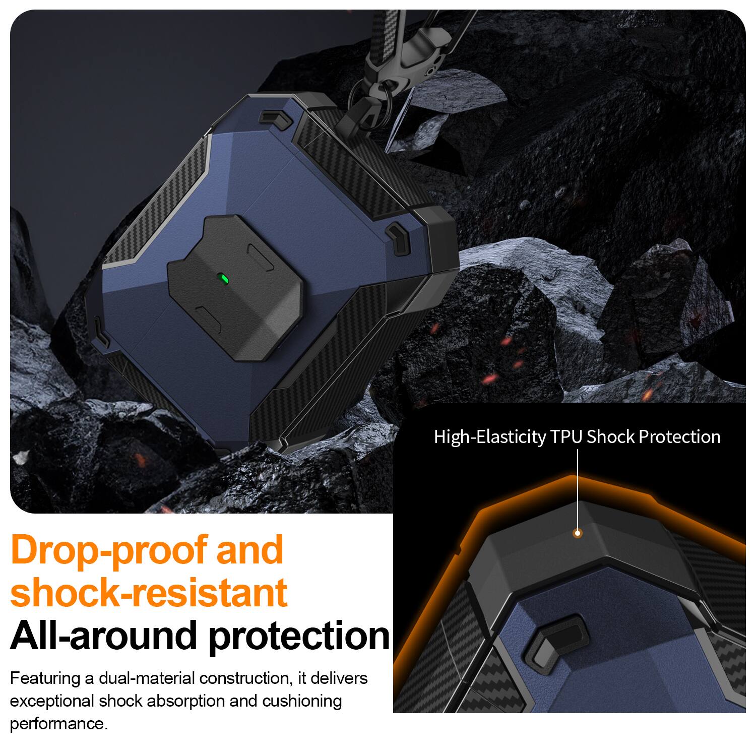 High-Elasticity TPU Shock Protection

Drop-proof and shock-resistant

All-around protection

Featuring a dual-material construction, it delivers exceptional shock absorption and cushioning performance.
